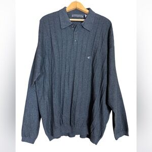 Vintage Structure gray ribbed knit cotton sweater Size XL New with tag